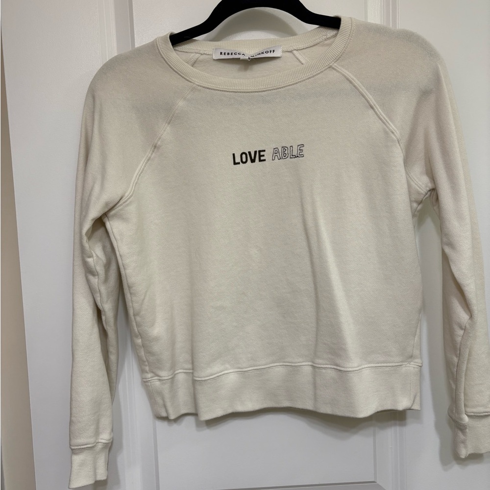 Rebecca Minkoff Cream “Love Able”Sweatshirt